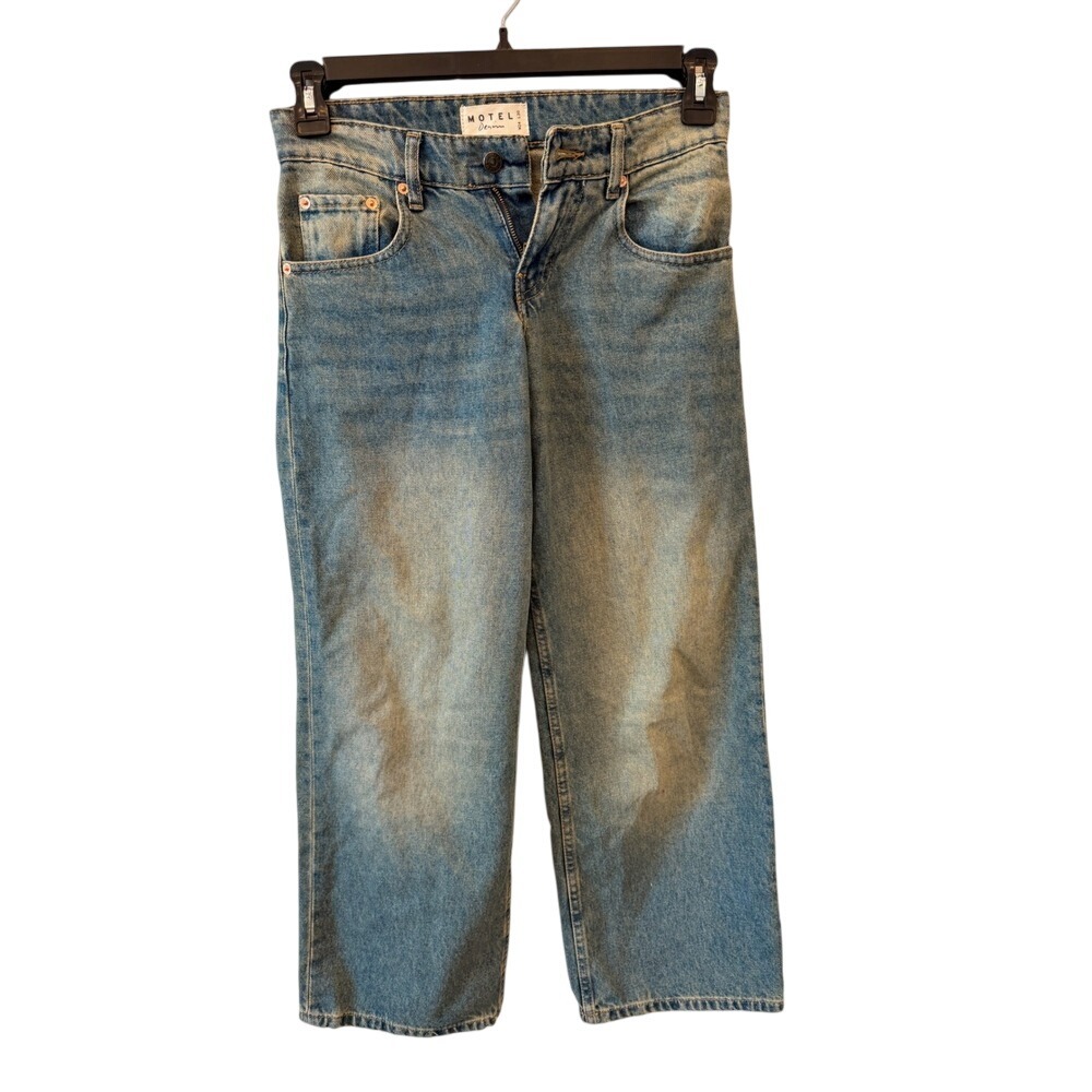 Motel Denim High Rise Straight Leg Jeans W24 L30 Vintage Fade new‎